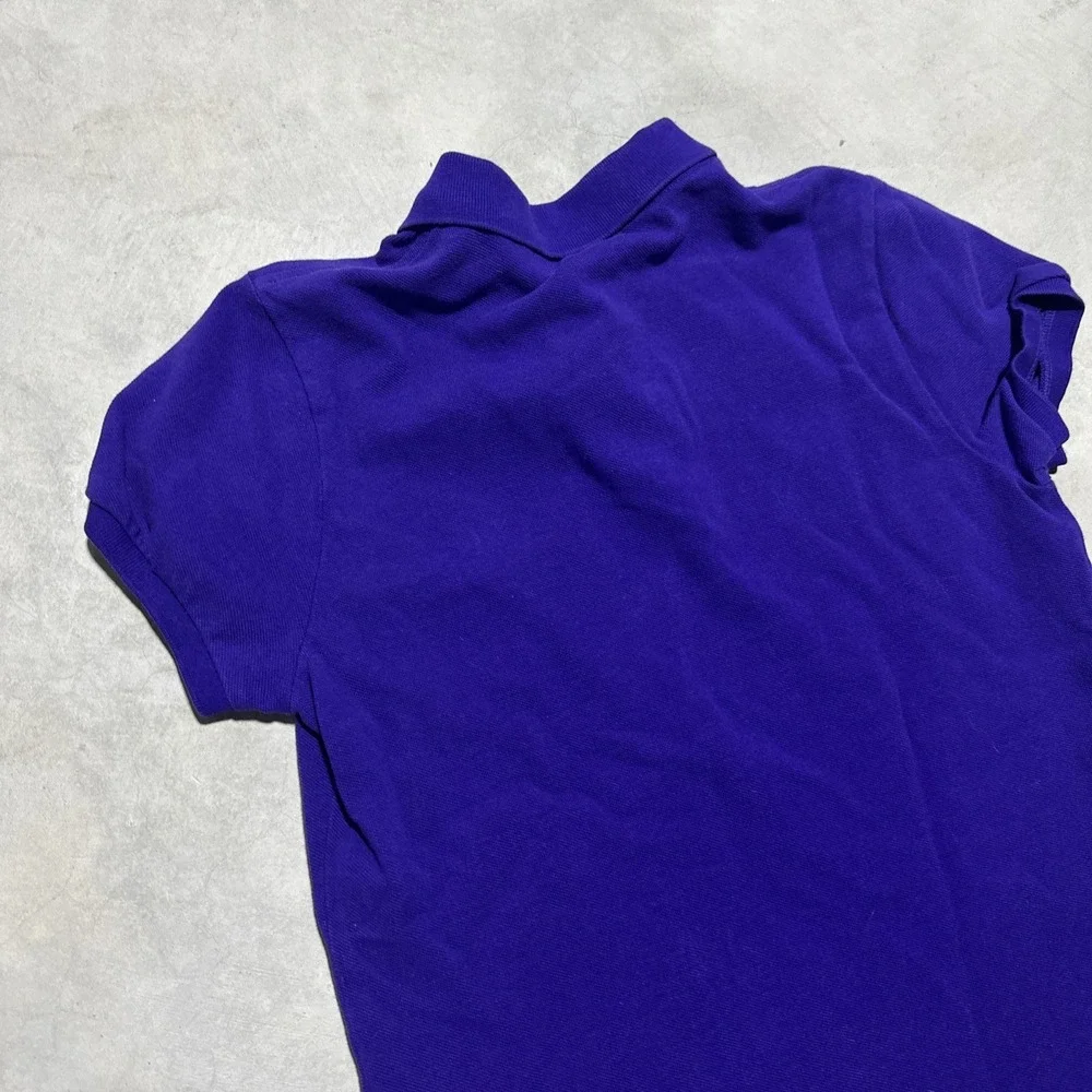 Polo Ralph Lauren Womens Skinny FIT Big Pony Polo Shirt SZ LargePurple / Yellow